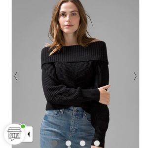 White House black market off the shoulder black sweater size M